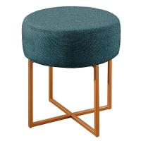 Conjunto - 2 Puffs Banqueta Otávio Luxo Castellar Móbile Linho Azul - 3