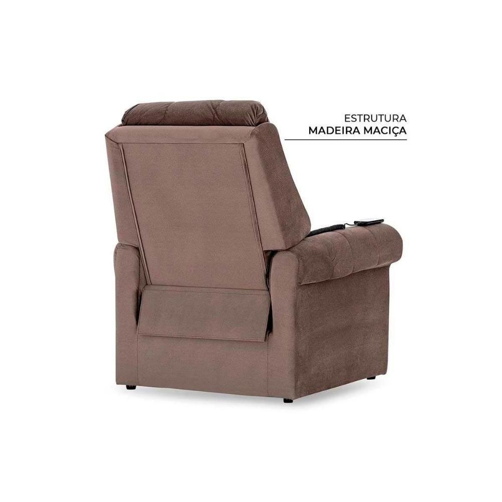 Poltrona Reclinável C- Massagem P- Sala Mh 1216 Two Way Suede Cinza - Herval - 9