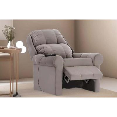 Poltrona Reclinável Mh 1216 Two Way com Massagem Suede Cinza para Sala de Estar Herval