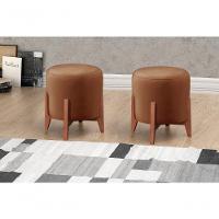 Conjunto - 2 Puffs Banqueta Thor Luxo Castellar Móbile Corino Caramelo - 4