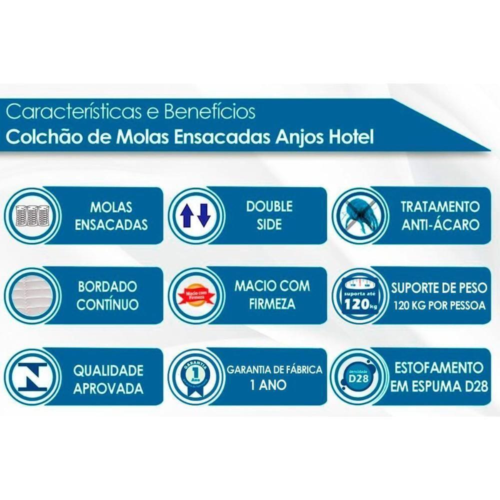 Colchão Casal Molas Hotelaria Ensacadas Masterpocket Anjos Hotel Double Face (138x188x24) - D Angelis Anjos - 2