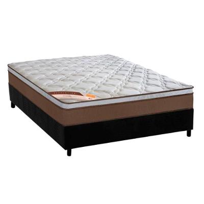Cama Box Casal: Colchão Molas Pocket Ensacadas Castor Revolution + Base Crc Suede Black (138x188)