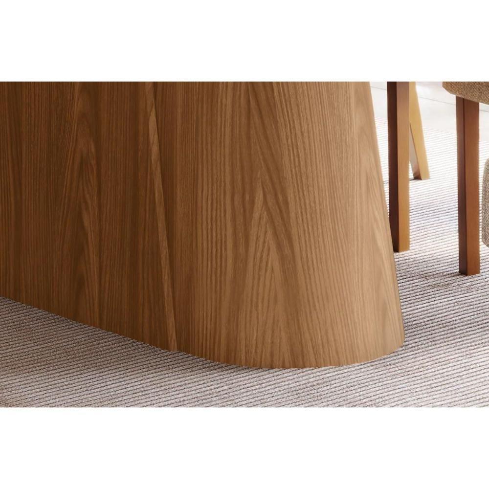 Mesa P- Cozinha Olivia Sc117 C- Tampo Madeirado C- Vidro Curvo 160x90cm Nature - Henn - 4