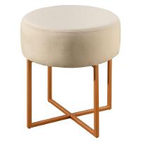 Conjunto - 2 Puffs Banqueta Otávio Luxo Castellar Móbile Veludo Bege Claro