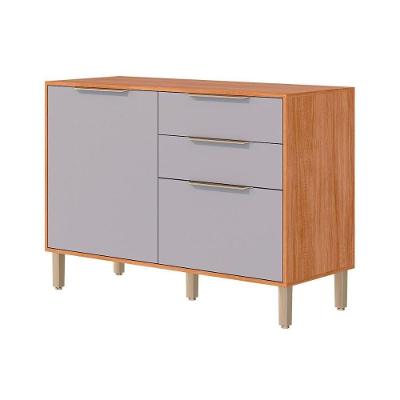 Balcão De Cozinha Modulado C- Tampo Divina C- 2 Portas E 2 Gavetas 120 Cm Cinamomo-platina - Mgm