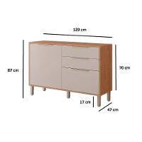 Balcão De Cozinha Modulado C- Tampo Divina C- 2 Portas E 2 Gavetas 120 Cm Cinamomo-platina - Mgm - 6