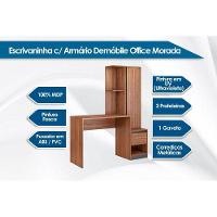 Mesa Escrivaninha Casal C- Armário Office Morada C- 1 Porta E 1 Gaveta Amendola-grafito - Demóbile - 4