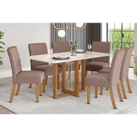 Mesa P- Cozinha Natalí Sc71 C- Tampo Madeirado C- Vidro Curvo 160x90cm Nature - Henn - 9