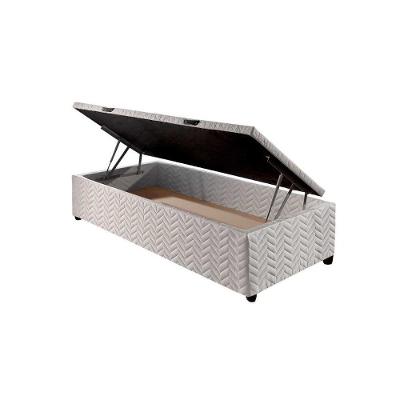 Cama Box Baú Universal Solteiro Tecido White (79x198x36) - Paropas