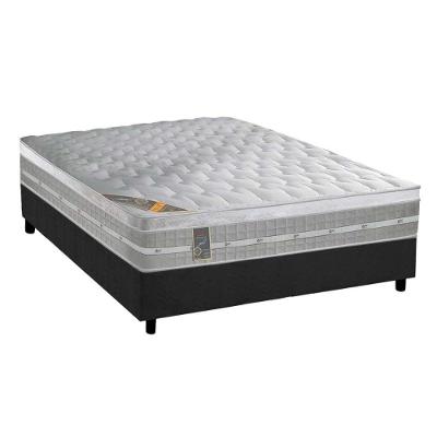 Cama Box Casal: Colchão Molas Pocket Ensacadas Castor Premium Gel + Base Crc Suede Gray (138x188)