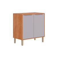 Balcão De Cozinha Modulado C- Tampo Divina C- 2 Portas 80 Cm Cinamomo-platina - Mgm - 1