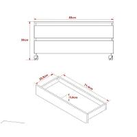 Armário C- Balcão Banheiro Rodizios Bn3603 S- Cuba 80cm E Espelho Bn3609 Mármore Branco - Tecno Mobili - 5