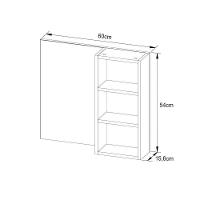 Armário C- Balcão Banheiro Rodizios Bn3603 S- Cuba 80cm E Espelho Bn3609 Mármore Branco - Tecno Mobili - 6