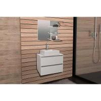 Armário C- Balcão Banheiro Suspenso Bn3607 S-cuba 60cm E Espelho Bn3608 Branco - Tecno Mobili - 1