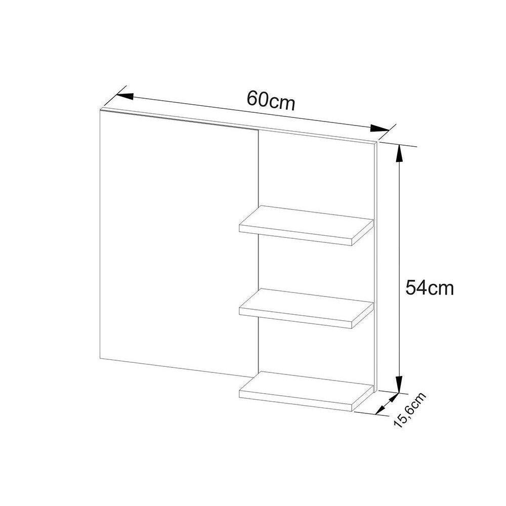 Armário C- Balcão Banheiro Suspenso Bn3601 S- Cuba 80cm E Espelho Bn3608 Branco - Tecno Mobili - 6