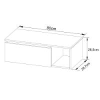 Armário C- Balcão Banheiro Suspenso Bn3601 S- Cuba 80cm E Espelho Bn3608 Mármore Branco - Tecno Mobili - 2