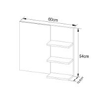 Armário C- Balcão Banheiro Suspenso Bn3601 S- Cuba 80cm E Espelho Bn3608 Mármore Branco - Tecno Mobili - 7