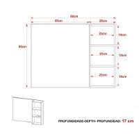 Armário C- Balcão Banheiro Rodizios Bn3603 S- Cuba 80cm E Espelho Bn3602 Branco - Tecno Mobili - 7