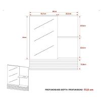 Armário C- Balcão Banheiro Rodizios Bn3603 S- Cuba 80cm E Espelho Bn3614 Amendoa-marmore Branco - Tecno Mobili - 10