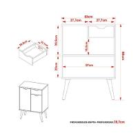 Balcão P- Banheiro C- Pés Bn3637 S- Cuba C- 2 Portas E 1 Gaveta 60cm Preto - Tecno Mobili - 4
