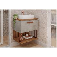 Bancada De Banheiro Balcão Duna 1 Porta C- Cuba 60cm Cimento-freijo - Mgm - 1