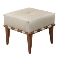 Conjunto - 2 Puffs Banqueta Noé Luxo Castellar Móbile Linho Bege Claro