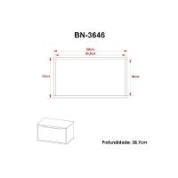 Armário C- Balcão Banheiro Suspenso Bn3646 E C- Rodízios Bn3647 60cm E Espelho Bn3648 60cm Branco - Tecno Mobili - 5