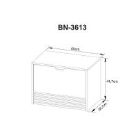 Armário C- Balcão Banheiro Suspenso Bn3613 S- Cuba 60cm E Espelho Bn3609 Amêndoa-branco - Tecno Mobili - 3