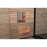 Armário C- Balcão Banheiro Suspenso Bn3613 S- Cuba 60cm E Espelho Bn3614 Amêndoa - Tecno Mobili - 1