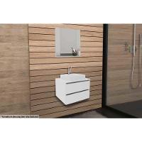 Armário C- Balcão Banheiro Suspenso Bn3607 Cuba Bn3600 60cm E Espelho Bn3610 Branco - Tecno Mobili - 1