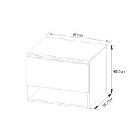 Armário C- Balcão Banheiro Suspenso Bn3606 S- Cuba 60cm E Espelho Bn3610 Amêndoa-branco - Tecno Mobili - 4