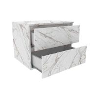 Armário C- Balcão Banheiro Suspenso Bn3607 Cuba Bn3600 60cm E Espelho Bn3610 Amêndoa-branco - Tecno Mobili - 2