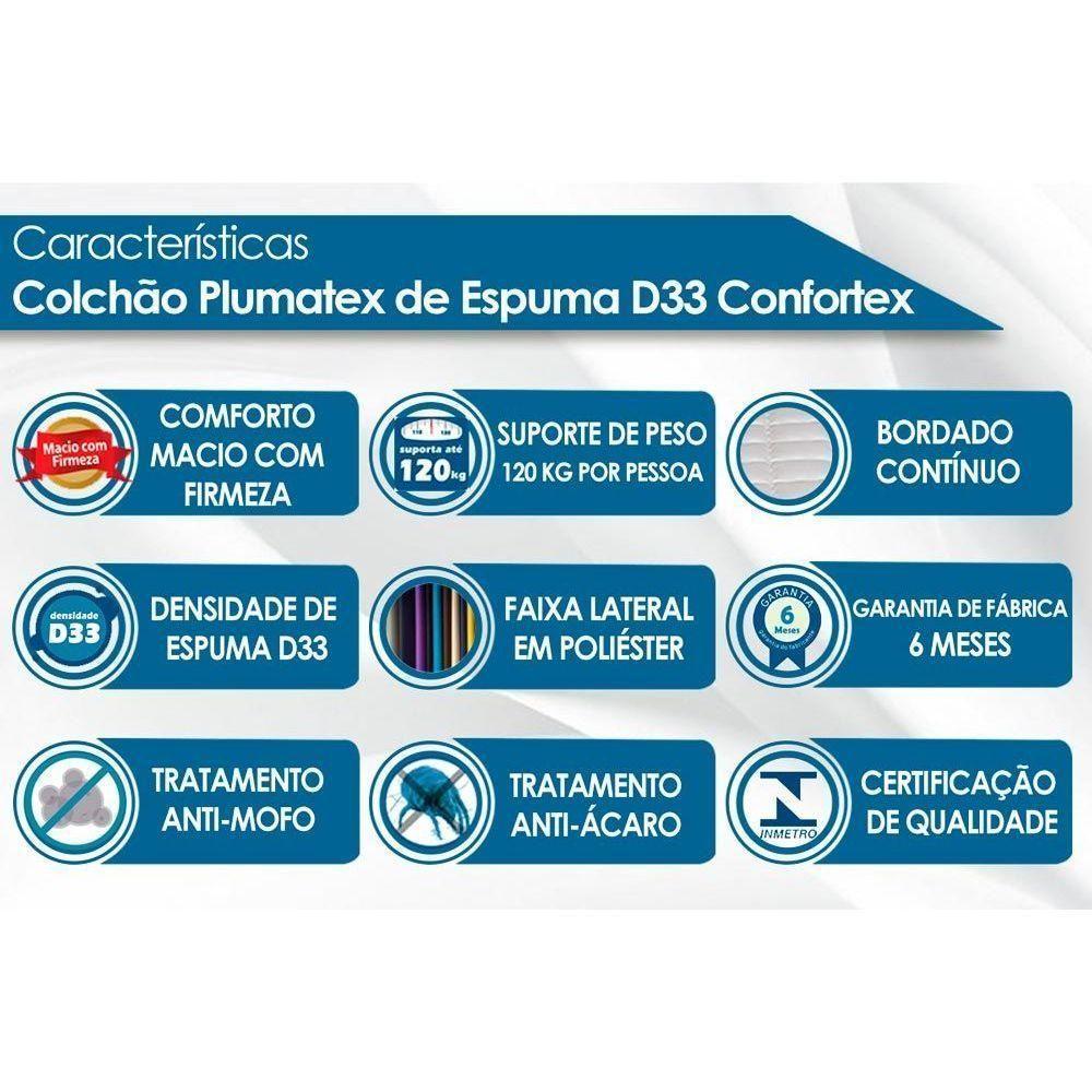 Colchão Solteiro Espuma D33 Confortex (78x188x16) - Plumatex - 2