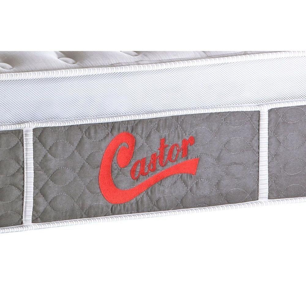 Cama Box Queen: Colchão Molas Pocket Ensacadas Castor Light Stress Oxygen New + Base Crc Suede Gray (158x198) - 3