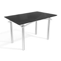 Mesa P- Cozinha Elba Tampo Madeirado C- Vidro 120cm Cromada-preto - Kappesberg - 1