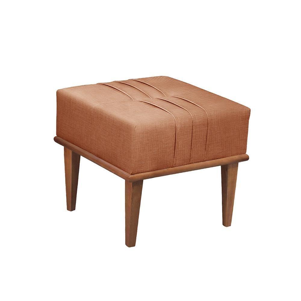 Conjunto - 2 Puffs Banqueta Maya Luxo Castellar Móbile Linho Terracota - 4