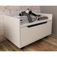 Bancada De Banheiro Suspenso C- Rodizio Bn3647 S- Cuba C- 1 Gaveta 60cm Branco - Tecno Mobili - 1