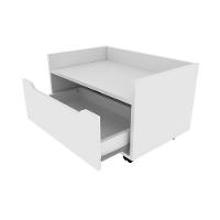 Bancada De Banheiro Suspenso C- Rodizio Bn3647 S- Cuba C- 1 Gaveta 60cm Branco - Tecno Mobili