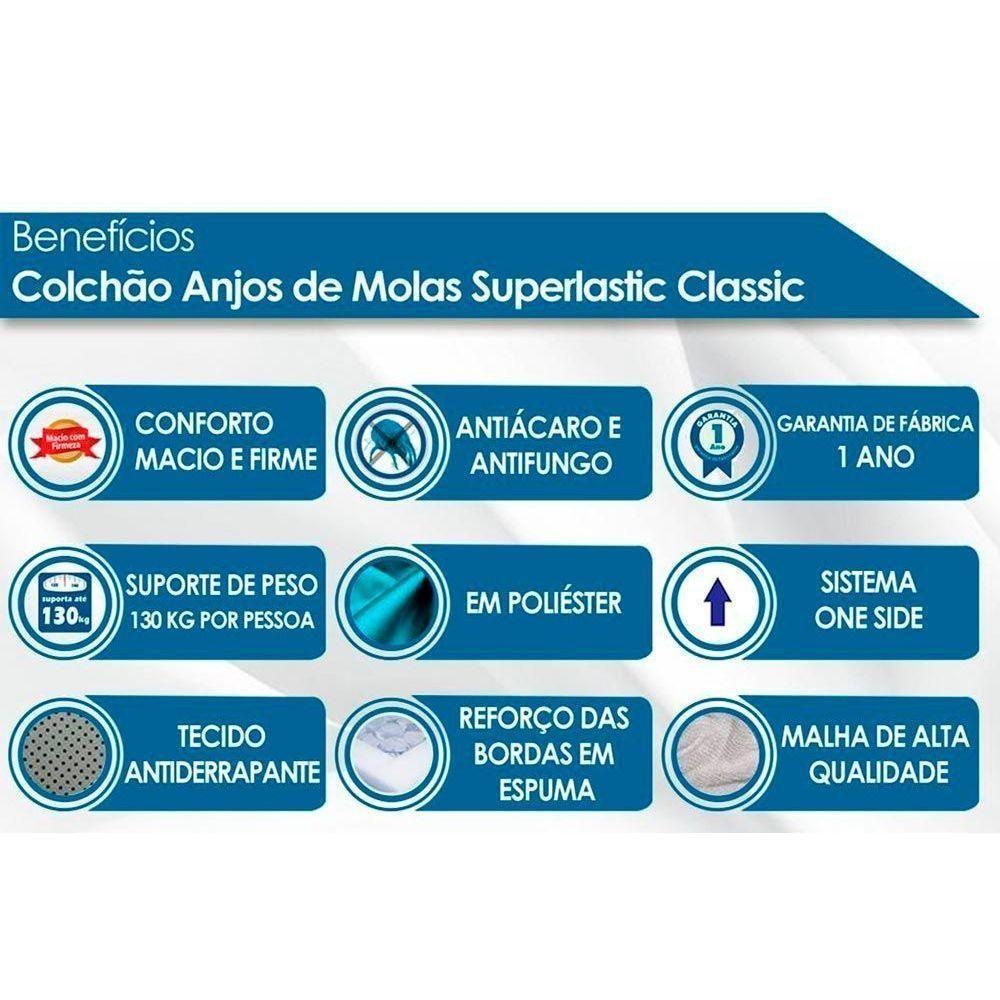 Cama Box Baú Solteiro: Colchão Molas Ensacadas D Angelis Anjos Superlastic Classic + Base Crc Suede Black (88x188) - 2