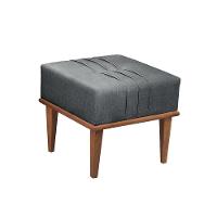 Conjunto - 2 Puffs Banqueta Maya Luxo Castellar Móbile Linho Cinza