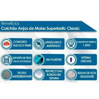Cama Box Baú Solteiro: Colchão Molas Ensacadas D Angelis Anjos Superlastic Classic + Base Crc Courano White (88x188) - 2