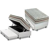 Cama Box Baú Solteiro: Colchão Molas Ensacadas D Angelis Anjos Classic + Base Crc Courano Branco (88x188) - 1