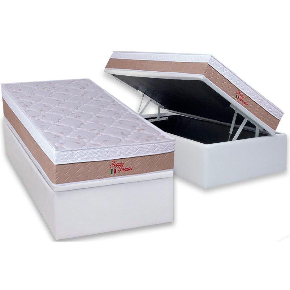 Cama Box Baú Solteiro: Colchão Anatômico Orthoflex Foggia Premier + Base Crc Courano White (88x188) - 1