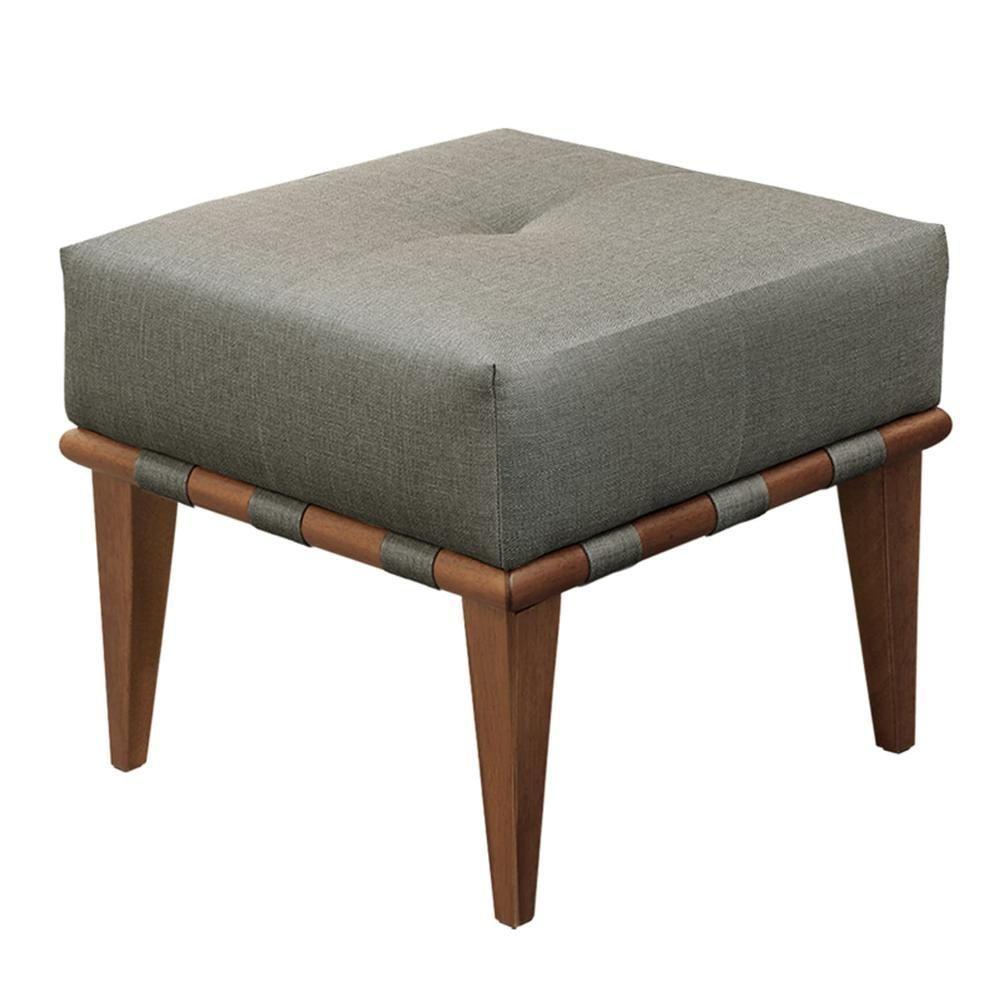 Conjunto - 2 Puffs Banqueta Noé Luxo Castellar Móbile Linho Cinza - 4