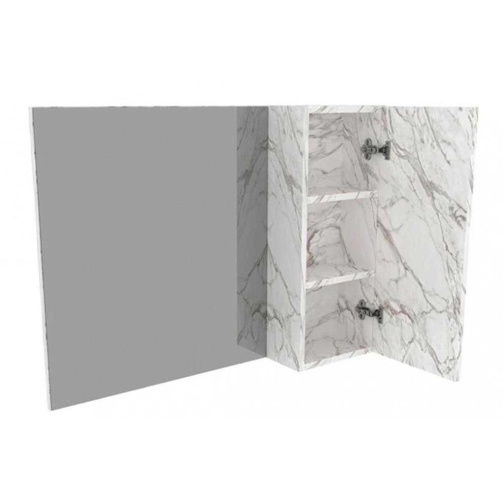 Armário C- Balcão Banheiro Suspenso Bn3607 S-cuba 60cm E Espelho Bn3602 Branco - Tecno Mobili - 2