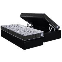 Conjunto Box Baú Solteiro: Colchão Espuma Herval Compact Ag 65 - Ag Biello + Base Crc Suede Black (88x188) - 1