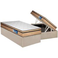 Cama Box Baú Solteiro: Colchão Espuma D33 Plumatex D45 Selectus + Base Crc Suede Clean (88x188) - 1