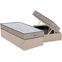 Cama Box Baú Solteiro: Colchão Espuma D33 Orthoflex Milão + Base Crc Suede Clean (88x188) - 1