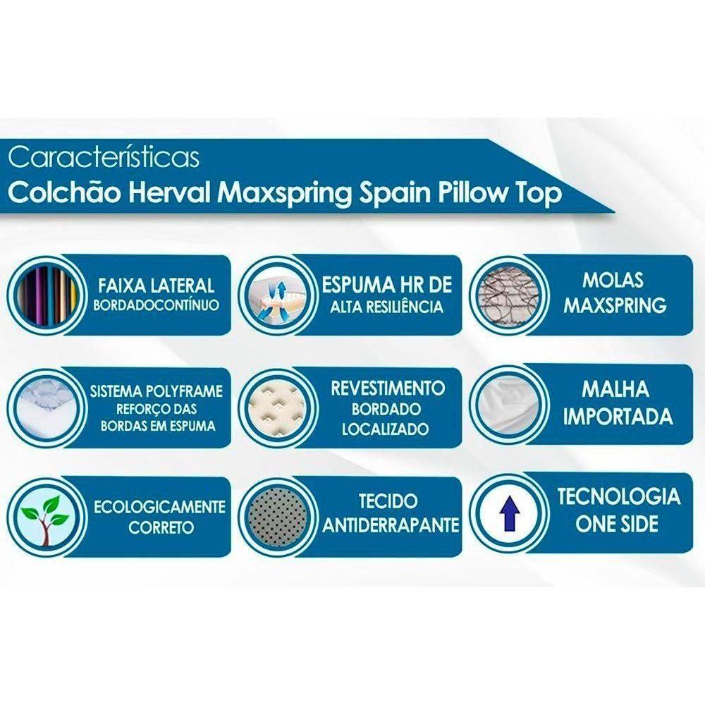 Cama Box Baú Solteiro: Colchão Molas Masterpocket Ensacadas Herval Maxspring Spain + Base Crc Suede Clean (88x188) - 3