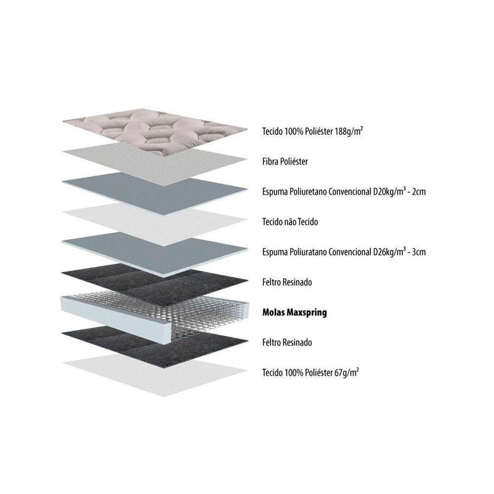 Cama Box Baú Solteiro: Colchão Molas Masterpocket Ensacadas Herval Maxspring Marselha + Base Crc Suede Black (88x188) - 3